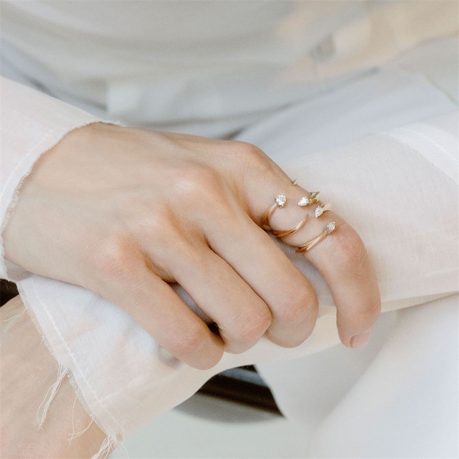 Anello 'Solis' quattro elementi in oro rosa SOLIS | AN4 1GC 1TOAU9R CT 0,25